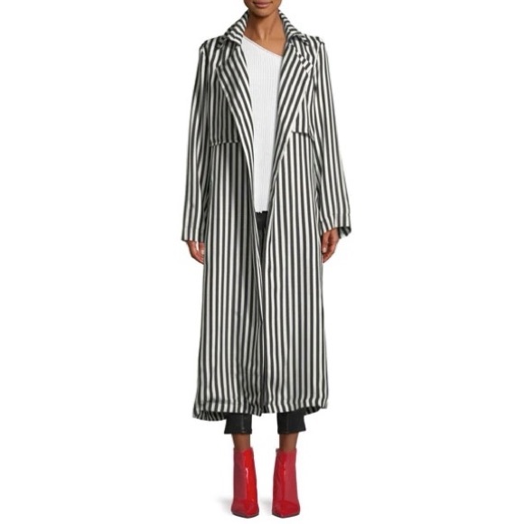 NWOT RtA Karina Striped Silk Trench - Picture 9 of 11